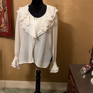 Sheer, Cream color Blouse